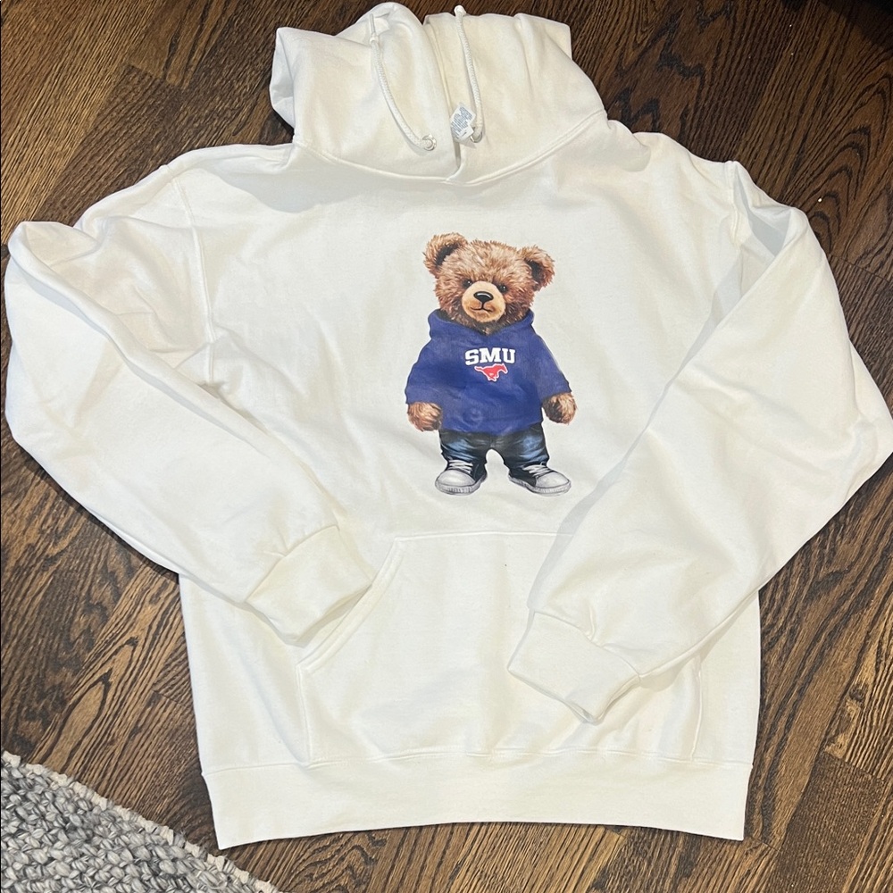 White Hoodie SMU logo